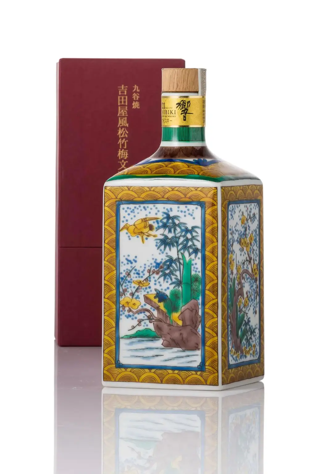 Hibiki 21 Year Ceramic Decanter 600mL 九谷燒 吉田屋風松竹梅文四角瓶