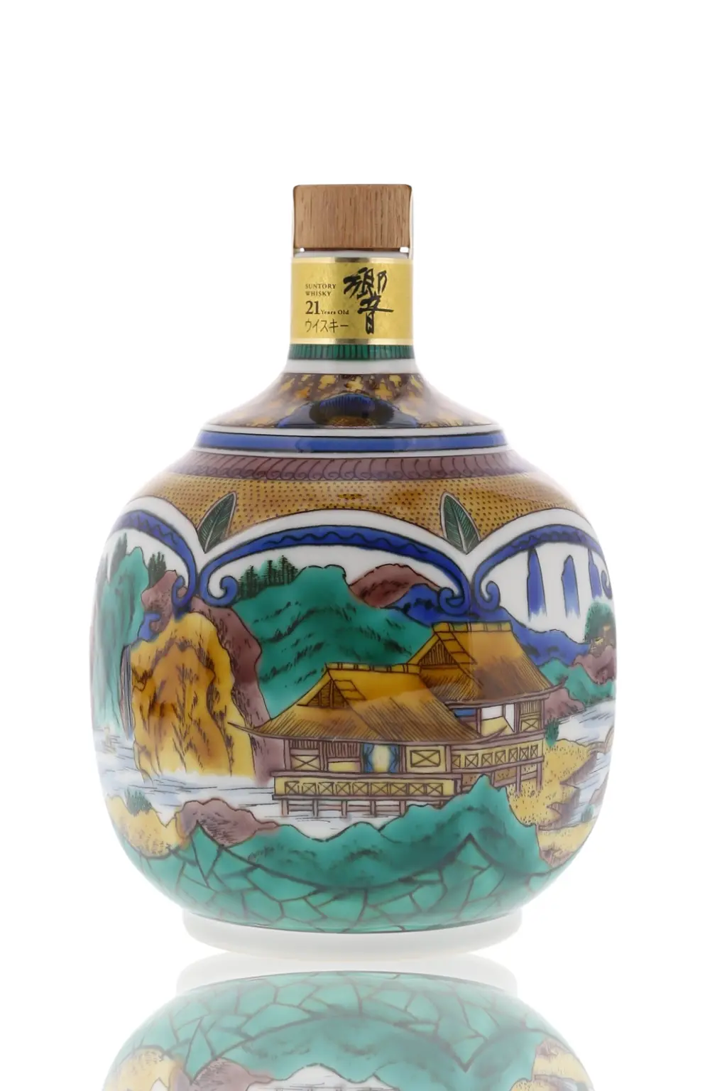 Hibiki 21 Year Ceramic Decanter 600mL 九谷燒 吉田屋風山水図六角瓶
