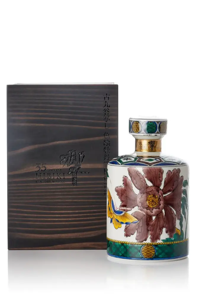 Hibiki 35 Year Kutani Ceramic 2016 700mL 響35年古九谷燒彩繪牡丹蝶囡筒形瓶
