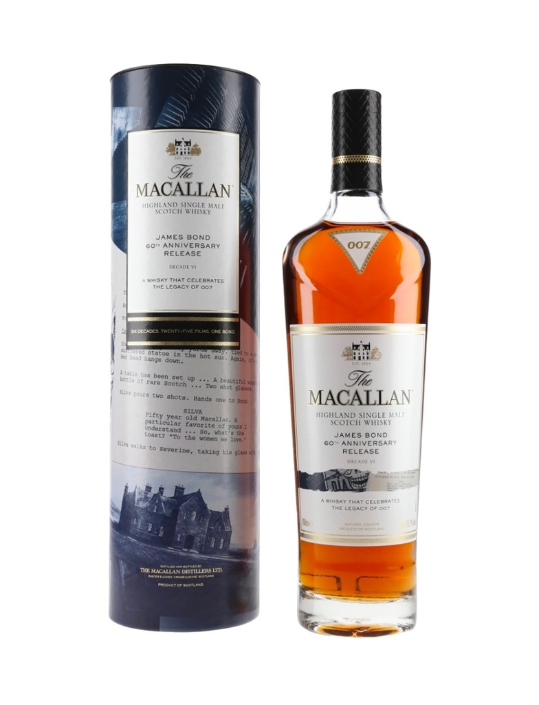 Macallan James Bond 60th Anniversary Release Decade VI 700mL