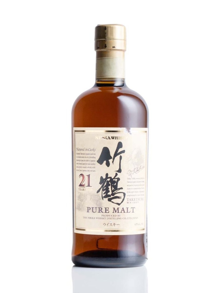 Nikka Taketsuru Pure Malt 21 Year 700mL no Box & Slightly Torn Label